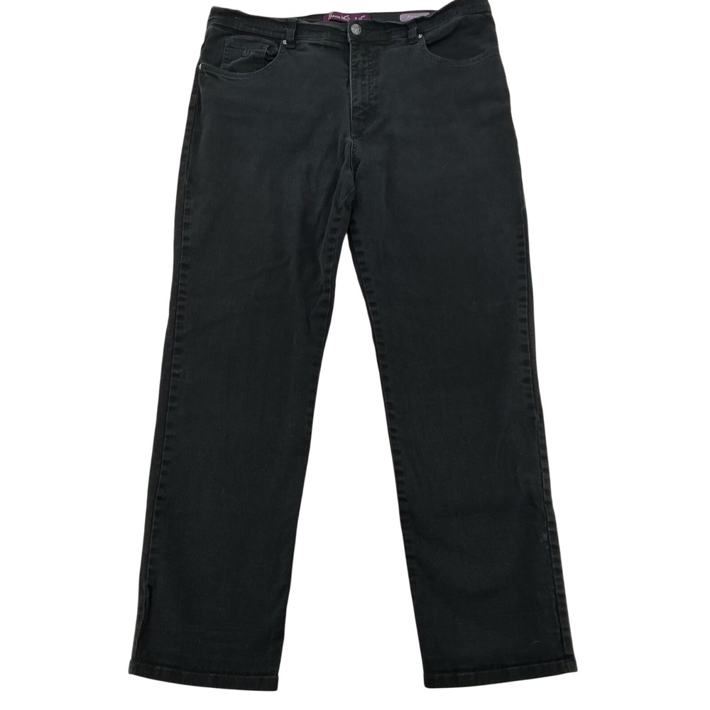 Gloria Vanderbilt Amanda Jeans Womens 16 Black High Rise Straight Leg Normcore